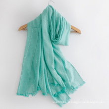 Mulheres moda lenço de seda de algodão cor lisa (yky1148)